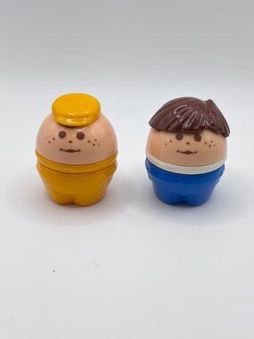 Vintage Little Tikes Toddle Tots Chunky People Lot of 2 Square Bottom